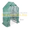 Greenhouse foil tent with shelves for growing vegetables and plants with door and window