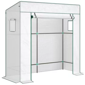   Paradicsomnevelő fóliasátor 196x77x197 cm horganyzott acélvázzal, 2 szellőzőablakkal, fehér