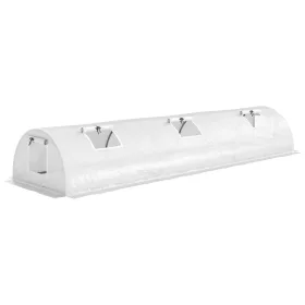   Mini alagút fóliasátor 300x80x45 cm UV-álló növényház, 4 szúnyoghálós ablakkal, fehér