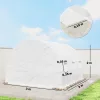 Cserefólia kerti fóliasátorhoz 300x300x200 cm fehér, UV-álló PE, 6 ablakkal és cipzáras ajtóval