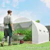 Cserefólia kerti fóliasátorhoz 300x300x200 cm fehér, UV-álló PE, 6 ablakkal és cipzáras ajtóval