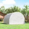 Cserefólia kerti fóliasátorhoz 300x300x200 cm fehér, UV-álló PE, 6 ablakkal és cipzáras ajtóval