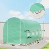 Fóliasátor cserefólia 400x200x200 cm zöld, UV-álló PE, 8 ablakkal és cipzáras ajtóval