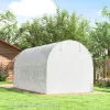 Fóliasátor cserefólia 400x200x200 cm fehér, UV-álló PE tartalék fólia 8 ablakkal és cipzáras ajtóval