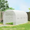 Fóliasátor cserefólia 400x200x200 cm fehér, UV-álló PE tartalék fólia 8 ablakkal és cipzáras ajtóval