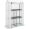 Mini fóliasátor 100x40x150 cm 3 szintes, polcos növényház, UV-álló fóliával, fehér