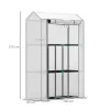 Mini fóliasátor 100x40x150 cm 3 szintes, polcos növényház, UV-álló fóliával, fehér