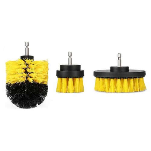 Rotating brush 3-piece set floor cleaner joint cleaner patio cleaner fits in a drill