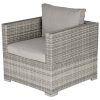 Polirattan single armchair armchair with cushion garden armchair rattan garden chair grey