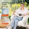 Függőszék 120 kg teherbírás makramé függőfotel fehér párnával bohém függőszék beltérre és kültérre