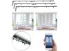 WI-FI electric telescopic curtain rod 3-piece set with application 172 - 306 cm