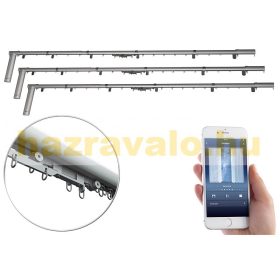   WI-FI-s elektromos teleszkópos függönyrúd 3 darabos szett alkalmazással 172 - 306 cm