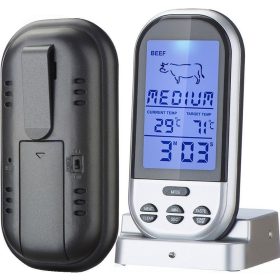   Digitális füstölő hőmérő rádiós külső érzékelő szonda smoker hőmérő