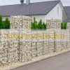 Gabion stone basket for retaining wall, fence base 200x25x25 cm, 5x10 cm grid