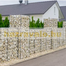   Gabion kőkosár támfalnak, kerítéslábazatnak 200x25x25 cm, 5x10 cm rács