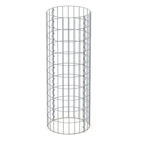 Gabion stone basket for retaining wall, fence base Ø35x100 cm, 5x10 cm grid