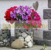 Gabion stone basket for retaining wall, fence base Ø35x100 cm, 5x10 cm grid