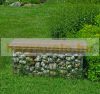 Gabion stone basket WPC gabion bench 100x30x42.5 cm galvanized steel