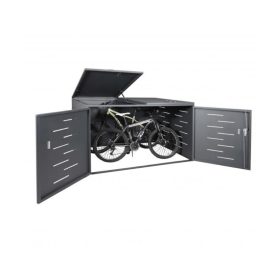   Kerékpár garázs szerszámos kisház, zárható kerékpár tároló 118x200x150 cm antracit