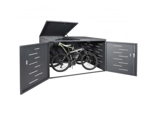 Bicycle garage tool shed, lockable bicycle storage 118x200x150 cm anthracite