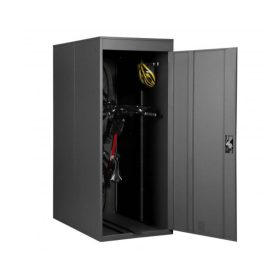   Függőleges kerékpár garázs szerszámos kisház, zárható fém antracit