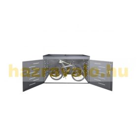   Kerékpár garázs szerszámos kisház, zárható kerékpár tároló virágágyással 126x200x150 cm antracit