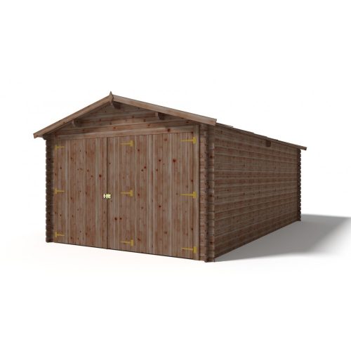 Wooden garage 21 m2 ready-made garage 350x600 cm impregnated gable roof mobile garage brown wooden garage carport