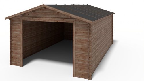 Wooden garage 24 m2 ready-made garage 400x600 cm impregnated gable roof mobile garage brown wooden garage carport