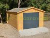 Wooden garage 24 m2 ready-made garage 400x600 cm impregnated gable roof mobile garage brown wooden garage carport
