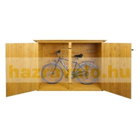   Kerékpár garázs szerszámos kisház, zárható kerékpár tároló fenyőfából 