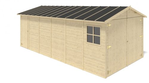 Wooden garage 18.19 m2 ready-made garage 305x591 cm non-impregnated gable roof mobile garage natural wooden garage carport