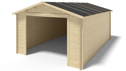 Wooden garage 24 m2 ready-made garage 400x600 cm non-impregnated gable roof mobile garage natural wooden garage carport