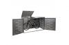 Stainless steel bicycle garage tool shed, lockable bicycle storage 118x200x150 cm inox