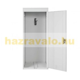   Kerékpár garázs függőleges tároló, szerszámos kisház, zárható fém világosszürke