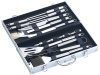 14-piece stainless steel grill set with aluminum case and grill brush 