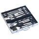 14-piece stainless steel grill set with aluminum case and grill brush 