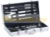 14-piece stainless steel grill set with aluminum case and grill brush 