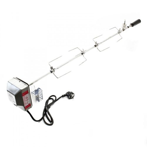 Stainless steel BBQ grill skewer 110 cm, with 2 fasteners and balance weight, acid-resistant inox