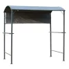 Grillpavilon tetővel ellátott 2 polccal ellátott 218x138x216 cm BBQ pavilon poliészter fekete