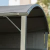 Grillpavilon tetővel ellátott 2 polccal ellátott 218x138x216 cm BBQ pavilon poliészter fekete