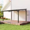 kb. 3 x 4,3 m, szabadon álló terasztető ferde polikarbonát tetővel, falra szerelhető, sötétszürke
