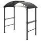 Grillpavilon oldalsó polcokkal és akasztókkal 233x110 cm BBQ pavilon sötétszürke