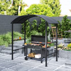   Grillpavilon oldalsó polcokkal és akasztókkal 233x110 cm BBQ pavilon sötétszürke