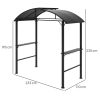 Grillpavilon oldalsó polcokkal és akasztókkal 233x110 cm BBQ pavilon sötétszürke