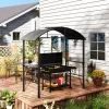 Grillpavilon oldalsó polcokkal és akasztókkal 233x110 cm BBQ pavilon sötétszürke