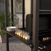 Grillpavilon oldalsó polcokkal és akasztókkal 233x110 cm BBQ pavilon sötétszürke