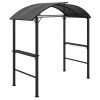 Grillpavilon oldalsó polcokkal és akasztókkal 233x110 cm BBQ pavilon sötétszürke