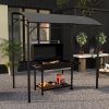 Kerti grill pavilon  215x150x182/220 cm sötétszürke grill sátor kerti grill árnyékoló pavilon