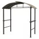 Grillpavilon polcokkal 110x230 cm BBQ pavilon két oldalsó ablakkal khaki színű