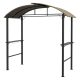Grillpavilon polcokkal 110x230 cm BBQ pavilon két oldalsó ablakkal khaki színű